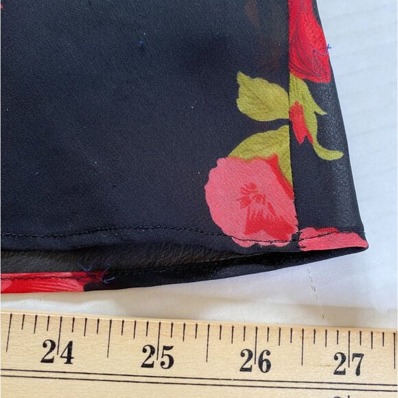 Studio 1 Black Floral Print Chiffon Top Size 22W Dark Fairy Goth Witchy Romantic - Picture 7 of 7